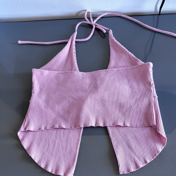 Cotton On Light Pink Ribbed Halter Tank Top - Picture 4 of 6